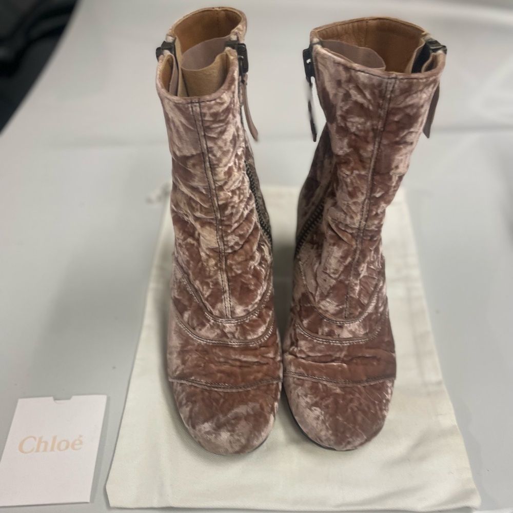 Chloe Velvet Ankle Boots -